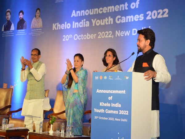 Union Minister Anurag Thakur announcing Khelo India Youth Games 2022 in New Delhi on Thursday. (Photo/CMO)