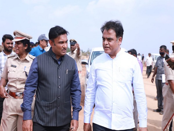 K'taka Ministers inspect preparation for PM Modi's rally (Photo:Twitter/Dr Sudhakar K)
