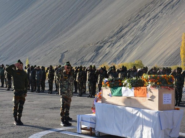 Indian Army paying homage to Havaldar Darpan Pradhan (Photo/ANI)