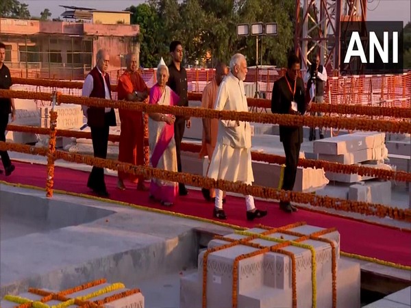 Prime Minister Narendra Modi at Shree Ram Janmabhoomi Teerth Kshetra site in Ayodhya (Photo/ANI)