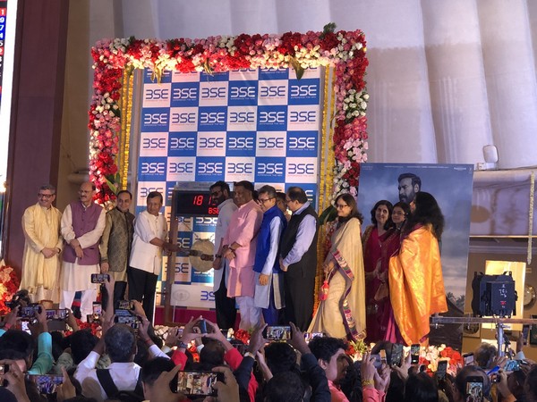 Bollywood actor Ajay Devgn bells the gong at the opening of Muhurat trading (Photo/bseindia)