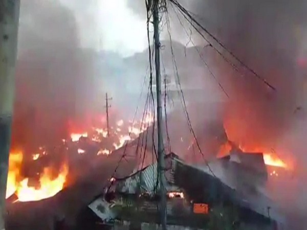 Visual of the Naharlagun daily market whose 700 shops burnt into ashes (Photo/ANI)
