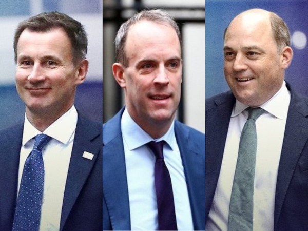 Jeremy Hunt, Dominic Raab and Ben Wallace. (Photo Credit - Twitter/Conservative Party)