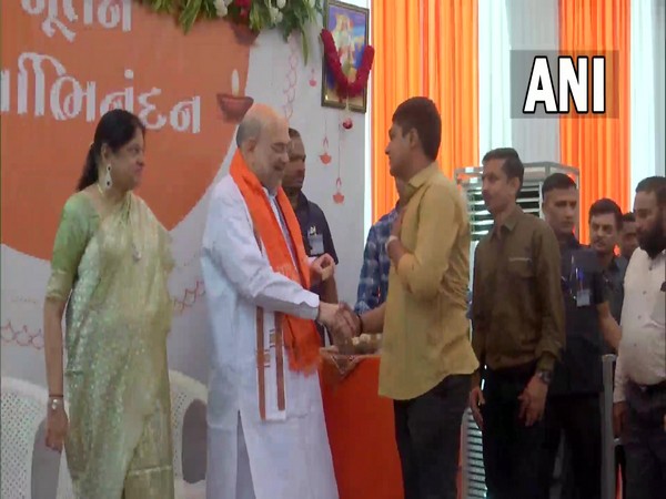 Amit Shah greets people on the occasion of Gujarati new year in Ahmedabad