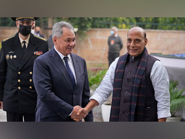 Rajnath Singh with Russian Defence Minister Sergei Shoigu. (Photo Credit - Twitter/Russian Embassy)