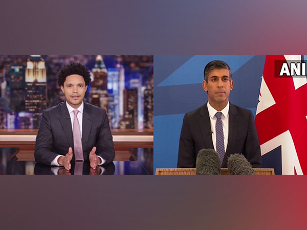 Comedian Trevor Noah, UK PM Rishi Sunak (Image Source: Twitter, ANI)