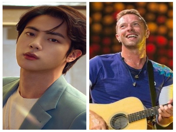 Jin and Chris Martin (Source: Twitter)