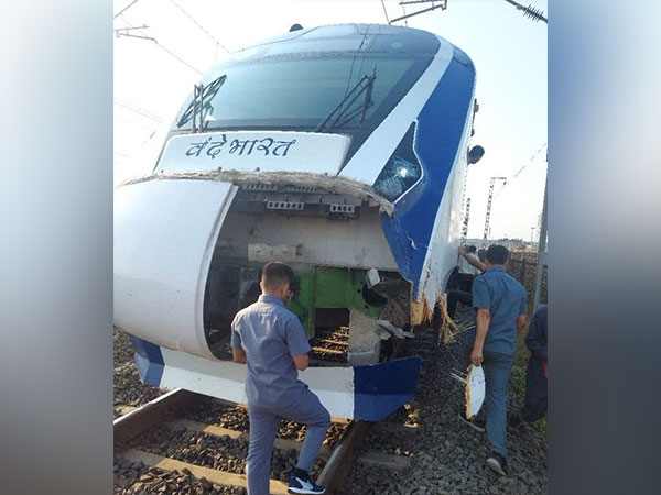 Visula of Vande Bharat that met with cattle runover incident (Photo/ANI)