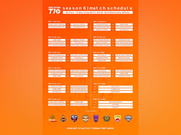 Abu Dhabi T10 league fixtures (Photo: ADT10 Media)