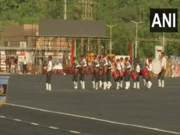 A visual of the children practising ahead of PM Modi's visit. 