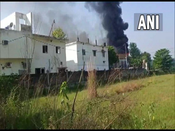 Visual of smoke emerging from Ankita Bhandari muder accused Pulkit Arya's factory in Rishikesh (Photo/ANI)