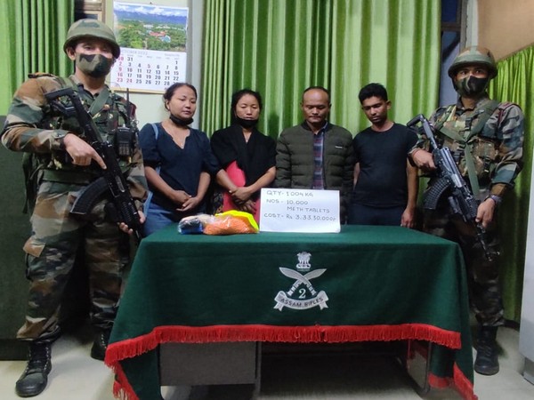 Assam Rifle Soldier with seized tablets