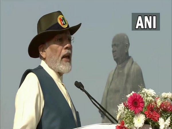 PM Modi in Kevadia. PHOTO/ANI