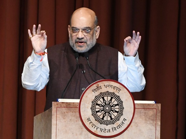 Union Home Minister Amit Shah addresses during Sardar Vallabhbhai Patel Jayanti celebrations at Sardar Patel Vidyalaya, Lodhi Road, in New Delhi on Monday. (ANI Photo)