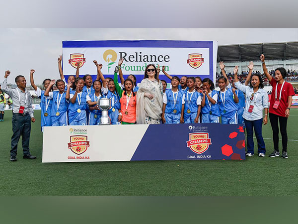 Reliance Foundation Founder Chairperson Nita M Ambani cheering young footballers (Photo/ANI)