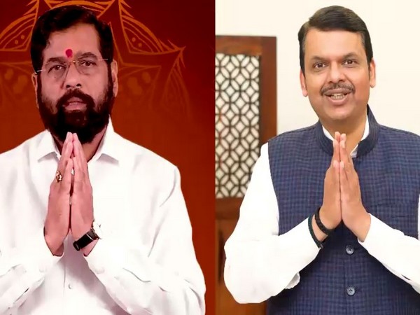 Maharashtra CM Eknath Shinde and Deputy CM Devendra Fadnavis giving Diwali greetings