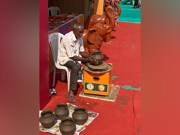 Visual of Chattisgarh local artisans in NTDF (Photo/ANI)