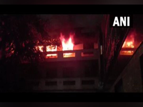 Visuals of the fire at the hotel in Vrindava. Inline image Pramod Sharma, Chief Fire Officer, Mathura