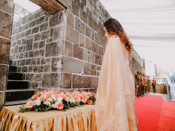 Indian High Commissioner K. Nandini Singla at the Aapravasi Ghat World Heritage Site (Photo Credit: India in Mauritius twitter handle)