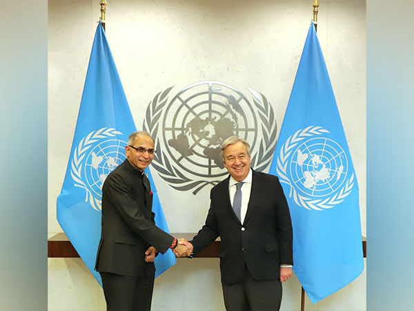 Un Chief Antonio Guterres meets Foreign Secretary Vinay Kwatra in New York.