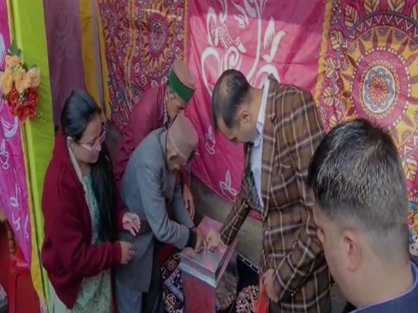 Visual of 106-year-old Shyam Saran Negi, the first voter of Independent India (Photo:ANI)