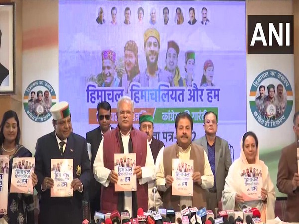 Sr observor of Congress for Himachal Pradesh polls during the electoral manifesto release (Photo/ANI)