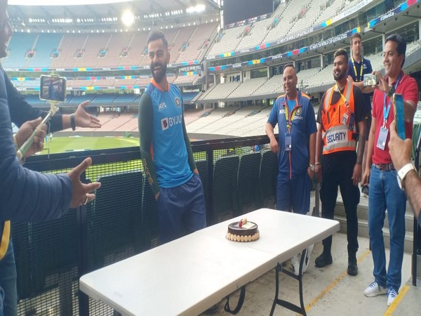 Virat Kohli celebrating his birthday.  (Photo- ANI)