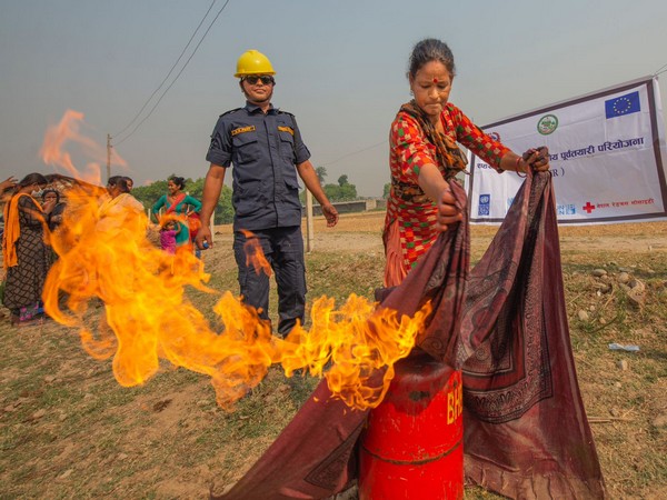Visuals of people getting training to tackle disasters  