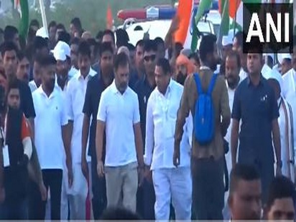 Bharat Jodo Yatra in Telangana (Photo/ANI)