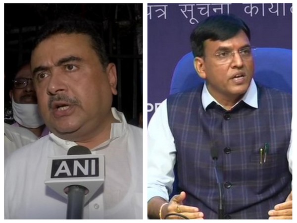 BJP MLA Suvendu Adhikari (Left), Union Minister Mansukh Mandaviya (Right) (Photo/ANI)