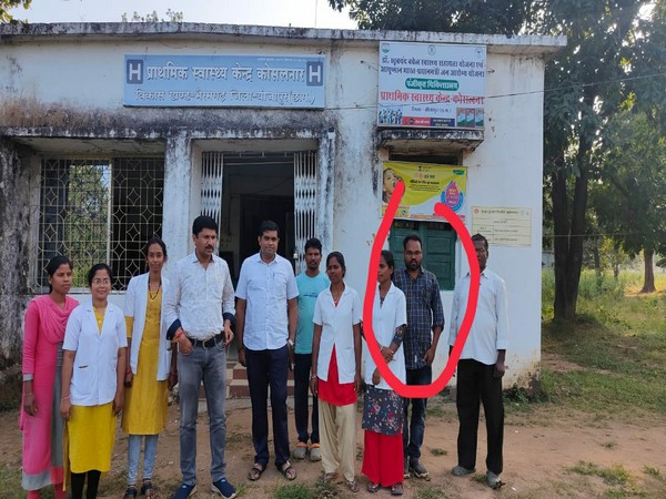 Pharmacist Pradeep Kaushik in red boundary (Photo/ANI)