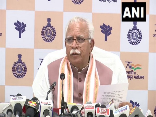 Haryana CM Manohar Lal Khattar (Photo/ANI)