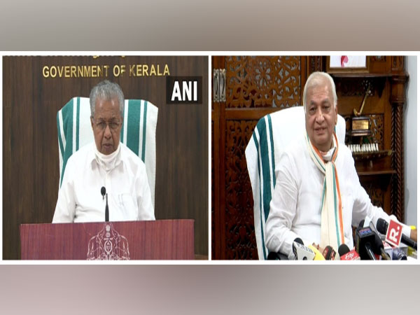 Kerala CM Pinarayi Vijayan and Governor Arif Mohammad Khan (File photo/ANI)