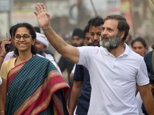 Congress leader Rahul Gandhi and NCP leader leader Supriya Sule in Bharat Jodo yatra. (File Photo: INC Twitter)