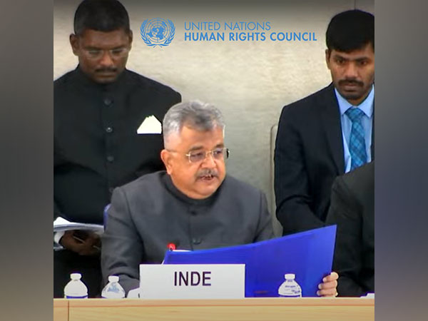Solicitor General Tushar Mehta at UNHRC. (Photo Credit - Twitter/UNHRC)