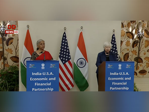 Union Finance Minister Nirmala Sitharaman and US Treasury Secretary, Janet Yellen. (Photo Credit - DD News)