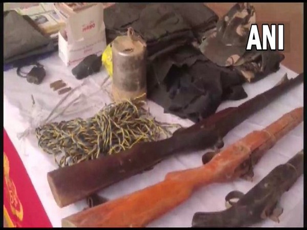 Weapons and other material recovered by the security forces (Photo:ANI)