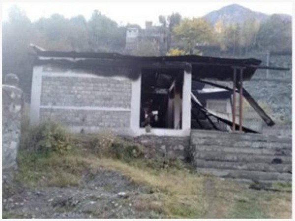 A grab of girls' school that was burned down in Gilgit Baltistan