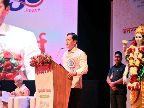 Union Ayush Minister Sarbananda Sonowal in Nagpur. (ANI/Image)