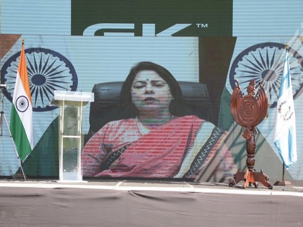 Meenakashi Lekhi addresses yoga festival (Image: Twitter/@M_Lekhi)