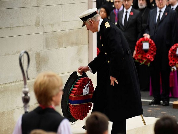 King Charles laying a wreath at the Cenotaph. (Image Source - Twitter)