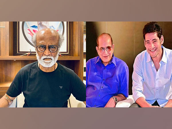 Rajinikanth and Mahesh Babu with father Krishna (Image Source: Twitter)