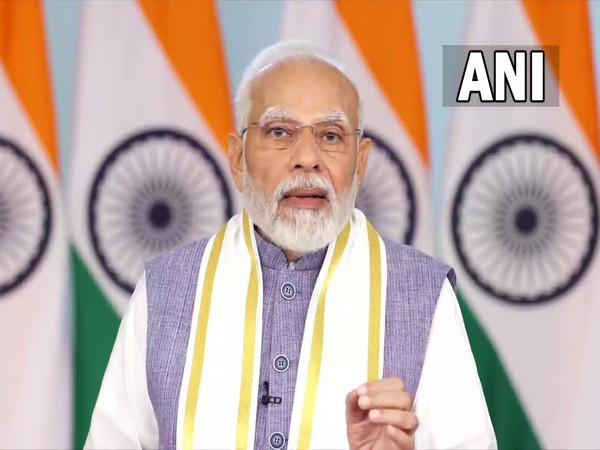 PM Narendra Modi sharing pre-recorded message at Bengaluru Technological Summit