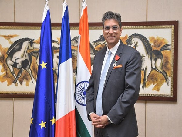 Sumeet Anand, Founder, IndSight Growth Partners, and President of the Indo-French Chamber of Commerce & Industry being conferred the Chevalier de la Legion d'Honneur (Knight of the Legion of Honour)