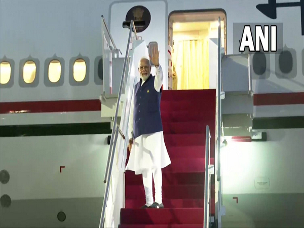 PM Modi emplanes for India from Bali, Indonesia. (Photo: ANI)