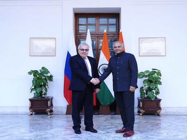 MEA Secretary West, Sanjay Verma and Deputy Foreign Minister of Russia, Sergey Vershinin. (Photo: Twitter)