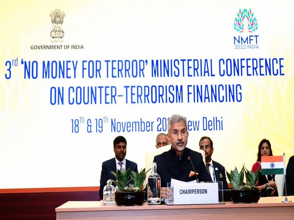 External Affairs Minister S Jaishankar at the 'No Money For Terror' conference today.