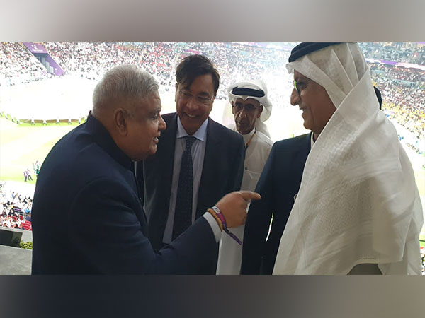Vice President Jagdeep Dhankhar at the inauguration of the FIFA World Cup Qatar 2022. (Photo Credit - Twitter/Arindam Bagchi)