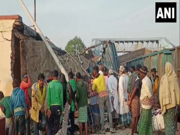 Visual of the goods train which derailed. (Photo/ANI)