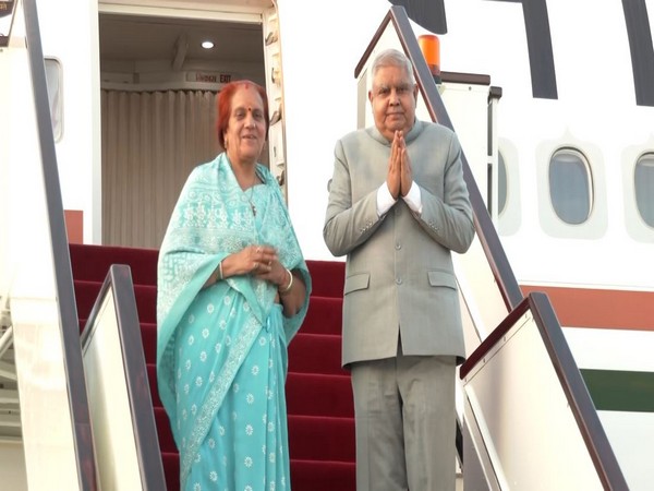 VP Jagdeep Dhankhar emplanes for India